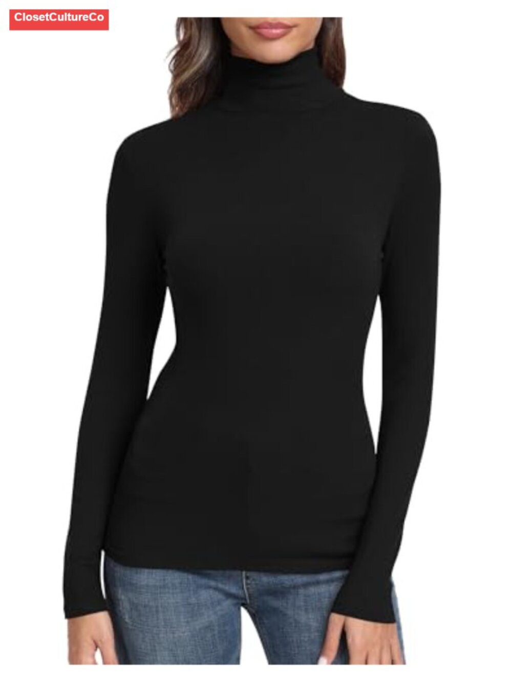 Ribbed Knit Turtleneck Long Sleeve Slim Fitted Thermal Top